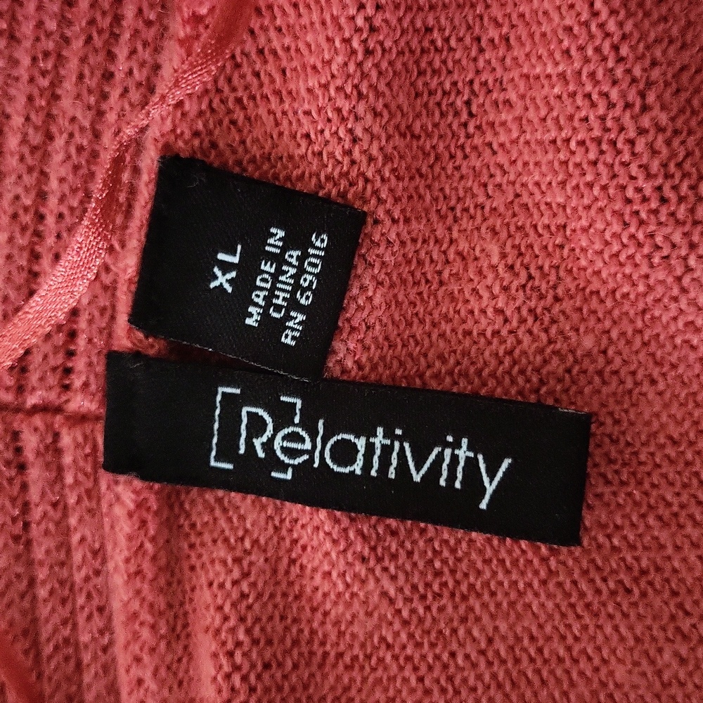 EUC Relativity women's hot coral metallic cover shirt cape, XL - Picture 5 of 7